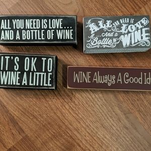 Set of wine signs